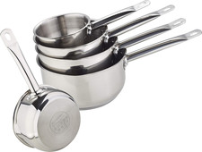 PRO Lotto, Batteria 5 Tegami 12, 14, 16, 18, 20 Cm, Manico Anticalore Acciaio In