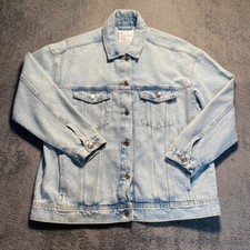 Giacca Denim Co Denim Donna UK 10 -12 Small Blu Lavaggio Chiaro