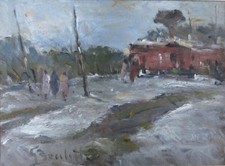 66 Gaetano Bocchetti Napoli, 1888 – 1990. Piccolo paesaggio con figure.