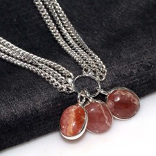 Collana rodocrosite argento - rodocrosite,