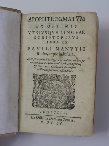 Manuzio apophthegmatum ex - manuzio-,