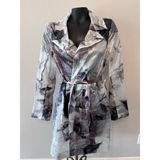 Sonia Fortuna Firenze Silk/Nylon Shear Kimono Jacket Coat Sz L Dark Fairy Artsy