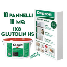 DEPRON 10 PANNELLI ISOLANTI DA 3MM (125X80) CONFEZIONE DA 10MQ  + 1 X 8 GLUTOLIN