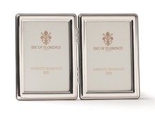 Cornice portafoto 3,5"x 2,5" in argento sterling 925 massiccio 7370/6x9DOPPIA retro legno UK