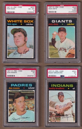 1971 opc baseball - opc, (524-643)