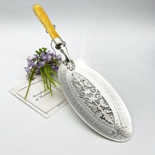 Antica Paletta da servizio pesce in Sheffield e Argento 925 per dolci traforata