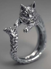 Anello Nero A Forma Di Gatto