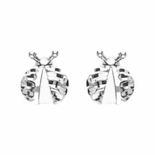 Girl's 18K White Gold Ladybug