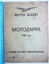 Moto Guzzi Motozappa 110cc Manuale uso e manutenzione ORIGINALE 1962