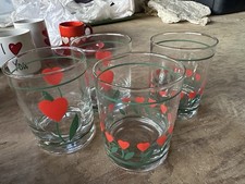 Heart Flower 4 Glasses Set