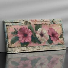 Quadro con Fiori Stile Shabby Chic –Q1466- Stampa su Tela, Decorazione Romantica