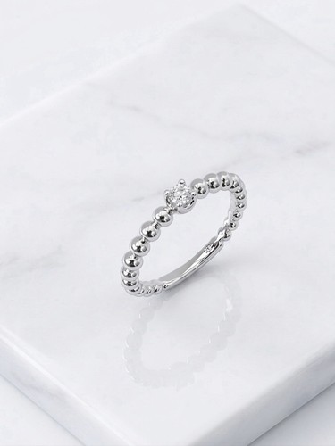 Anello con perline - , placcato