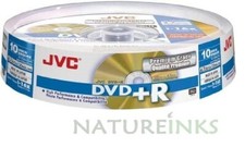 10 dischi vuoti JVC DVD+R 16x