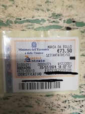 Marca da bollo da 73,50 euro anno 2024