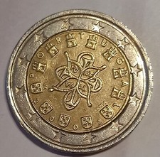 2 Euro PORTOGALLO 2002 Moneta rara da collezione E con Errori di CONIO