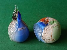 MELA E PERA IN VETRO ARTISTICO DI MURANO MULTICOLORI SOFFIATO A MANO. CR54