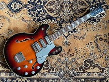 Vintage Dynacord DC 3 60s Welson Semi Hollow più custodia come Hopf Galaxy Sunburst