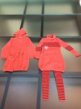 CLAYEUX COMPLETO CAPPOTTINO ABITO E LEGGINGS BAMBINA 10-12 ANNI ROSA SALMONE