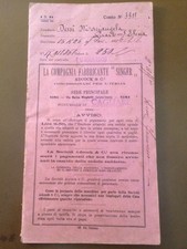  Libretto per pagamento Macchina cucire SINGER 15 K 26 del 1909    cv5/8/15