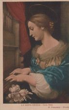 CARTOLINA  ARTE PITTURA LA SANTA CECILIA CARLO DOLCI PINAC. DRESDA NON VIAGGIATA