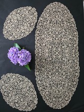 Museale Set 3 centrini ricamo