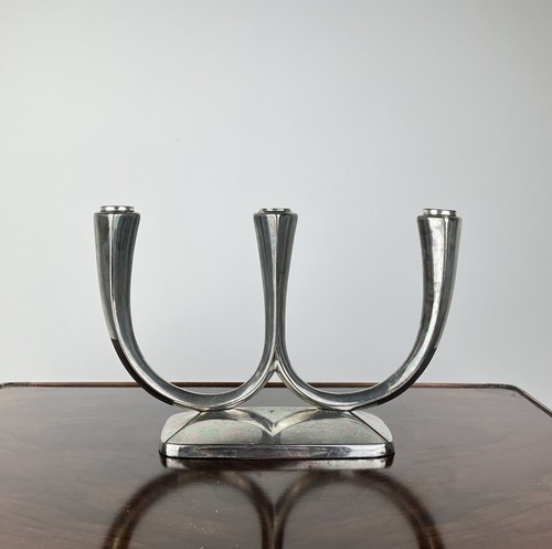 Candelabro art deco silver - candelabro,