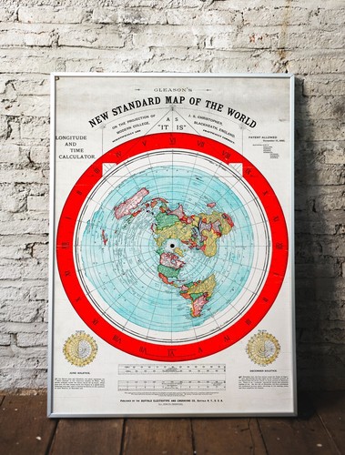 Mappa della terra - piatta, 1892