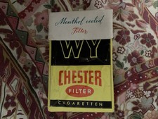 Pacchetto Vuoto di Sigarette Anni 50-60    WY CHESTER Filter 