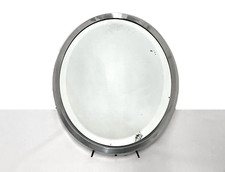 Specchio ovale grande | da toeletta da trucco o da tavolo | metallo | anni ‘30