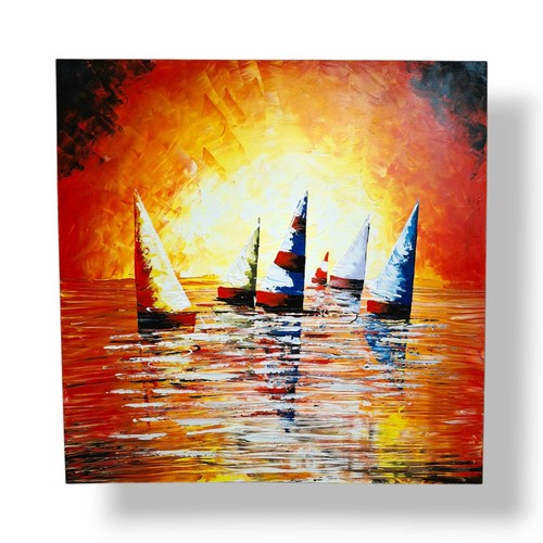 Quadro etnico dipinto barche - , a