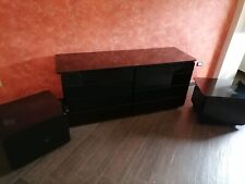 Cassettiera e due comodini nero smaltato usati