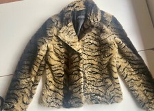 pelliccia ecologica donna tg40 corta AUTHENTIC animalier tigrata