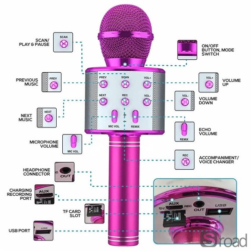 Microfono karaoke bluetooth - microfono,