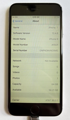Apple iphone 64gb grigio - 6,