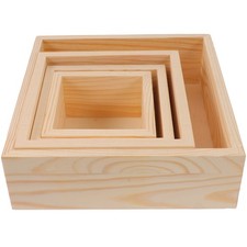  4 Pcs Cassetta Per Legna Scatola Porta Oggetti Piccola Piccole Scatole Di Legno