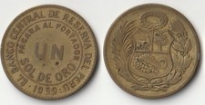 1959 Peru 1 sol de oro coin