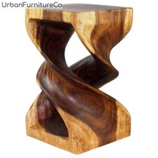 Tavolo sgabello rustico legno doppio torsione olio noce espositore - 12 x 12 x 20