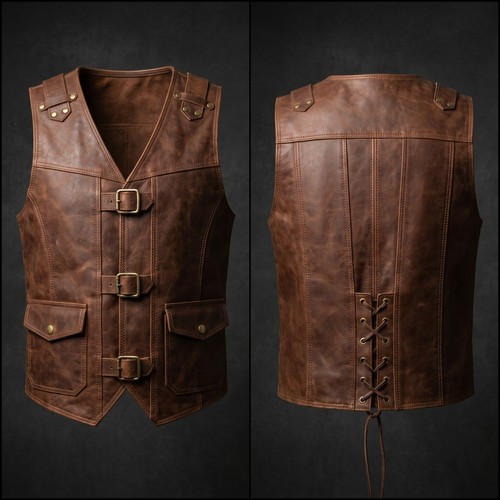 Gilet pelle artigianale - gilet,