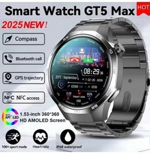 GT5 MAX Smartwatch Uomo 2025 AMOLED GPS NFC Bluetooth