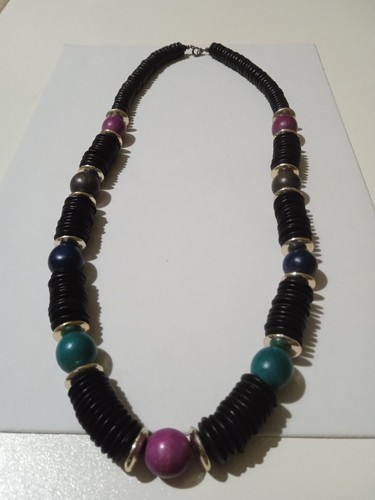 Collana nera con - , sfere