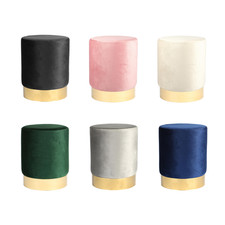 Pouf rotondo in velluto camera