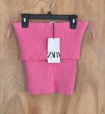Zara Rib Knit Bandea Top Pink