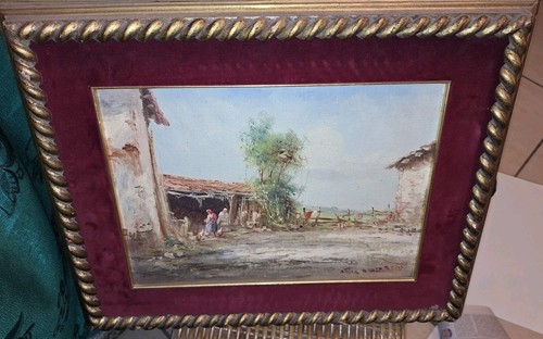 Dipinto olio cartone - ad,