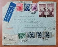 Italia Rep. posta aerea - lettera a Fiorello La Guardia ex sindaco New York