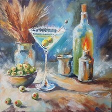 Quadro natura morta con olive