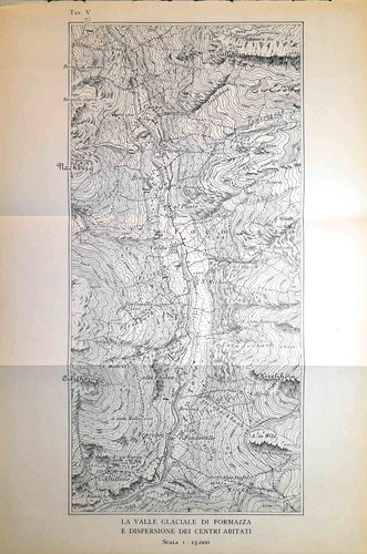 Carta geografica antica val - antica,