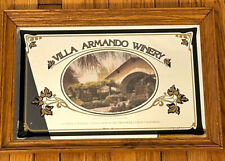 Vintage Villa Armando Winery Bar Sign 20x14 Mirrored Wood Frame California Wine