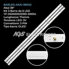 KIT 3 BARRE STRIP 6 LED TV
