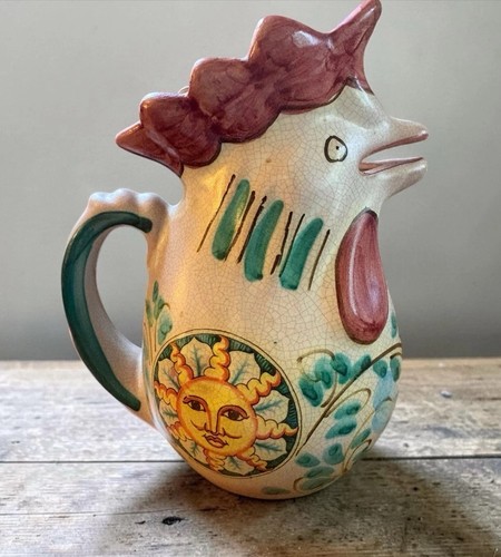 Brocca gallo maiolica - maiolica, italiana