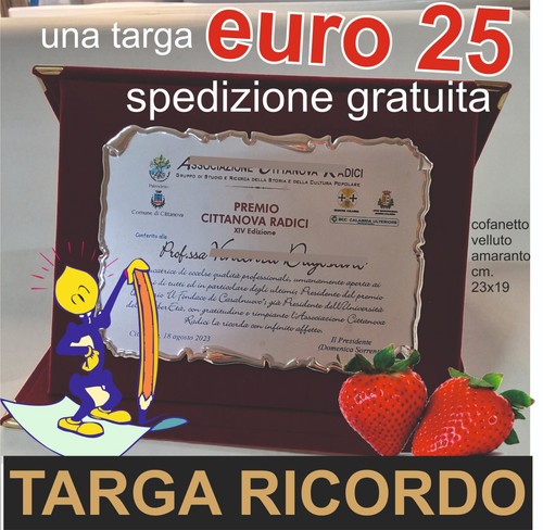 Targa ricordo premiazione - targa,